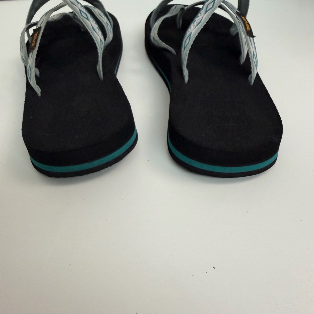 Teva Sandals Flip Flop Thongs Olowahu Comfort Foam Recycled Vegan Green White - Picture 4 of 11